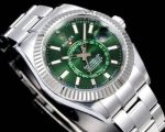 AR Factory Rolex Sky-dweller 42*14.5mm 316L Steel Oyster Stainless Bracelet 9002 Movement Green Face Watch